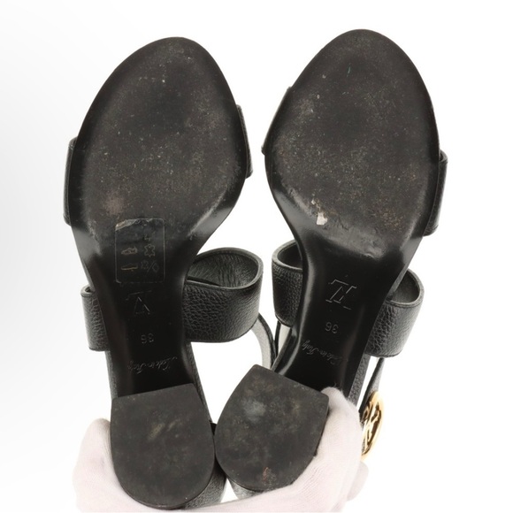 Authentic Louis Vuitton Calfskin Horizon Black Heel Sandals 36/ US6 - Picture 11 of 16